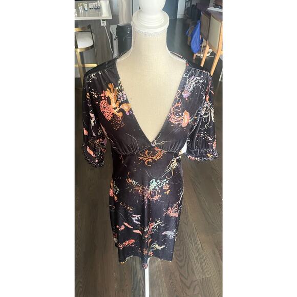 NWT ModCloth Can't Go Unnoticed Velvet Midi Puff Starfish Whimsigoth Dress L $90 - Picture 10 of 14